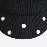Metal Eyelet Knit Slouchy Cap